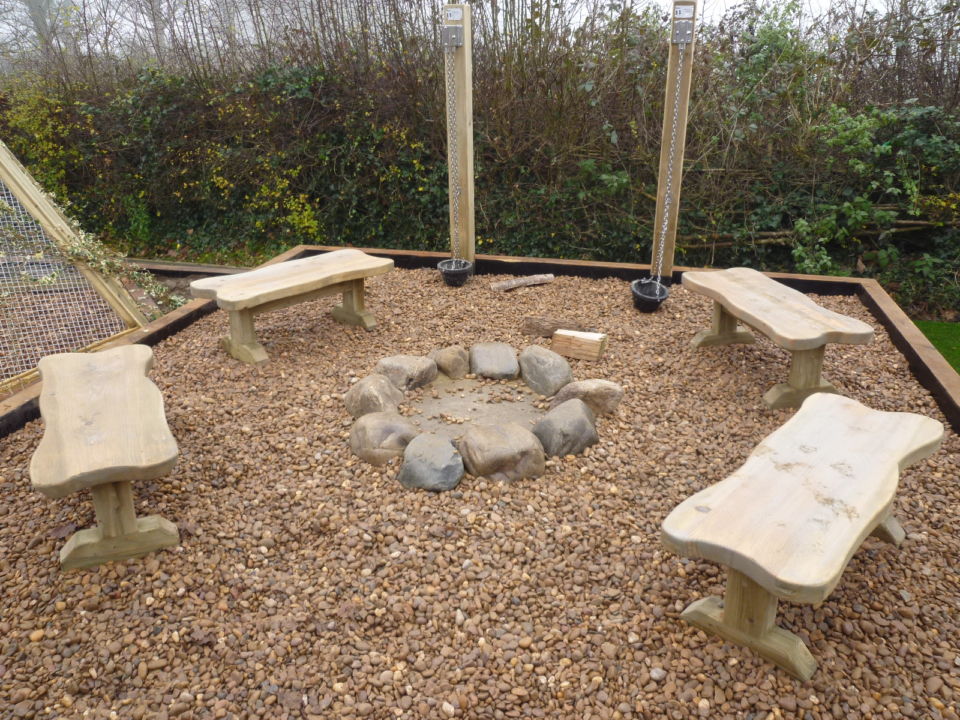 Seating and fire pit area