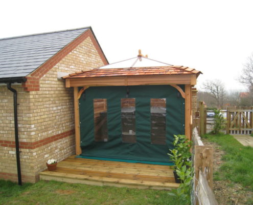 with canvas roll down panels