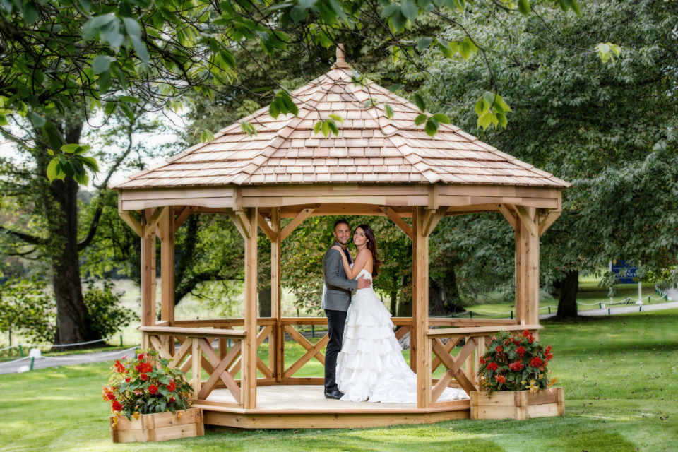 outdoor classroom used as wedding gazebo
